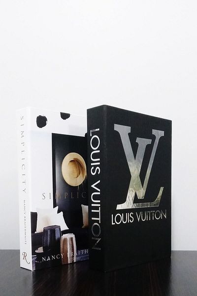 ndukkan Black Silver Themed 2-Piece Decorative Book Box - Simplecity & Luis Vuitton