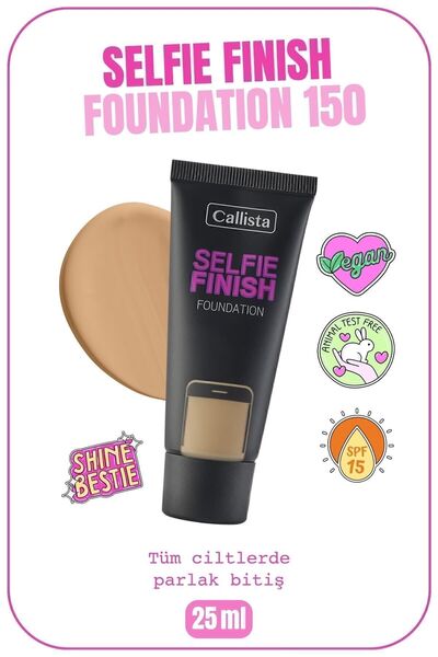 Callista Selfie Finish Spf 15 Parlak Bitişli Fondöten - 150 Sand - Koyu Bej