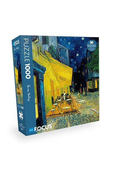 Blue Focus 1000 Piece Puzzle - Cafe Terrace Night (Cafe Terrace Night)