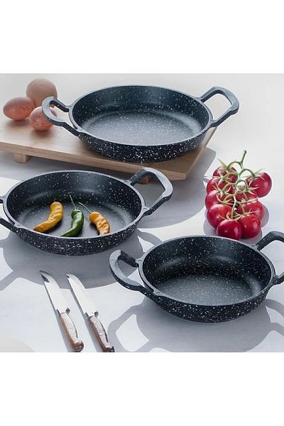 DAİLMOND Dailmond A++ Quality 3-Piece Granite Luxury Pan Set