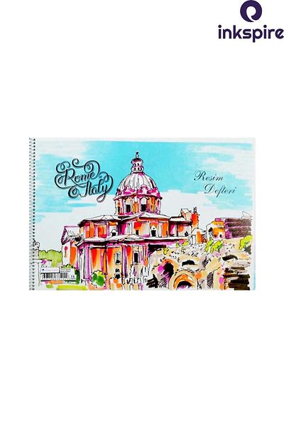 inkspire 35X50 cm Spiral Picture Notebook - 15 Sheets, 1 Piece, Medium Size Wire Notebook with Cardboard Cover