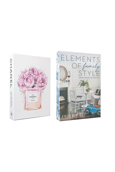 ndukkan 2-Piece Decorative Book Look Box - No5 & Elements of Family Styled