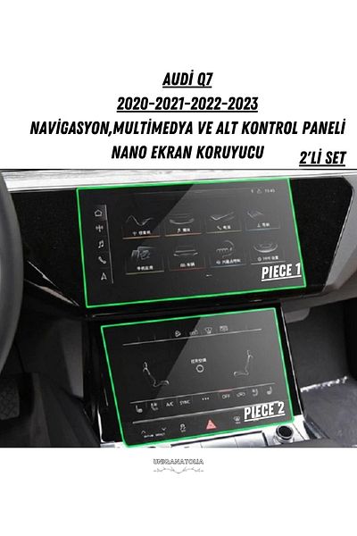 UniqAnatolia Audi Q7 2020-2023 - Multimedia and Lower Control Panel, Nano Screen Protector Compatible