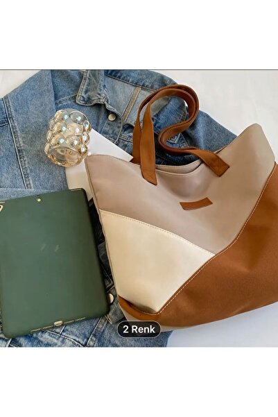 Yıldız Accessory Vintage Patchwork Karışık Renkli Büyük Omuz Çantası