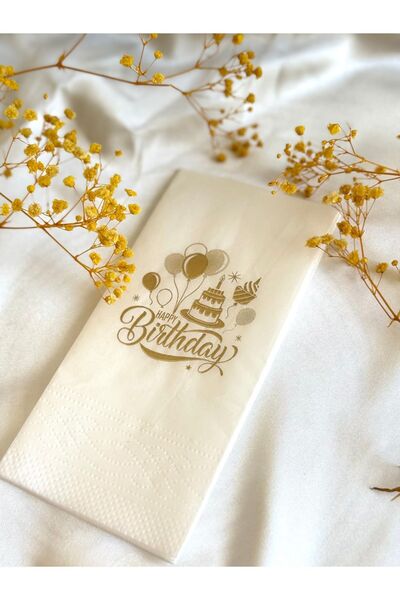 napkindesign Happy Birthday Baskılı Sunum Peçetesi 20li