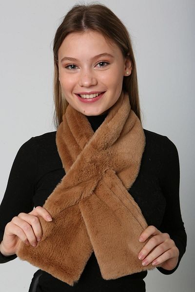 Luminos Butik Stylish Winter Neck Collar - Brown Plush Scarf, Soft and Warm Byn01