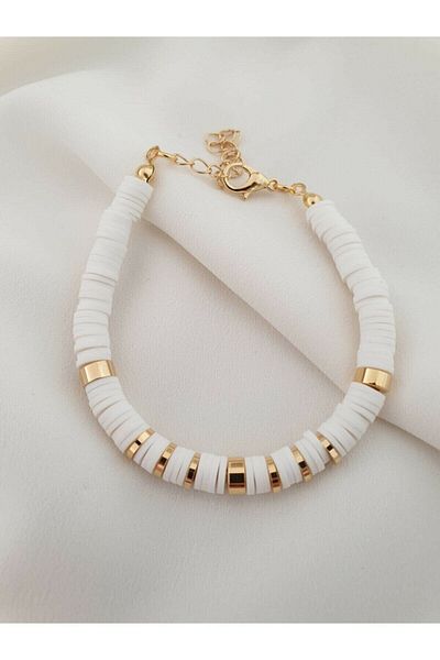 SWEVY Women's White Fimo Bracelet