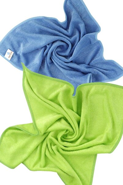 SİLVER HOME قطعة قماش تنظيف عالمية من الألياف الدقيقة مقاس 40 × 40 سم - أزرق/أخضر