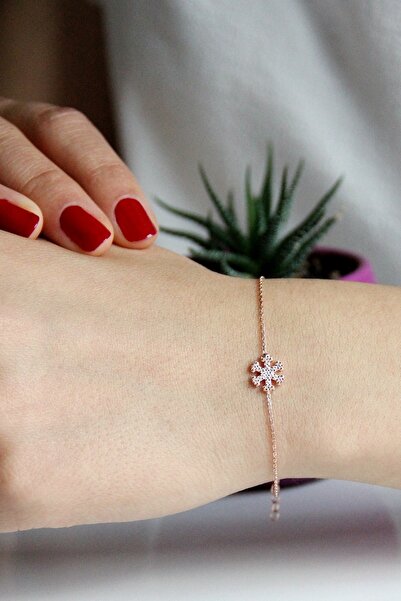 Argentum Concept 925 Ayar Gümüş Rose Kar Tanesi Bileklik - B053601