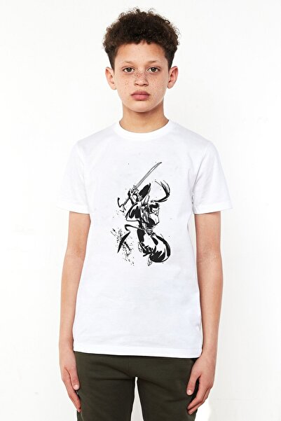 QIVI Dete Beli Samuraj Džek Štampano T-shirt