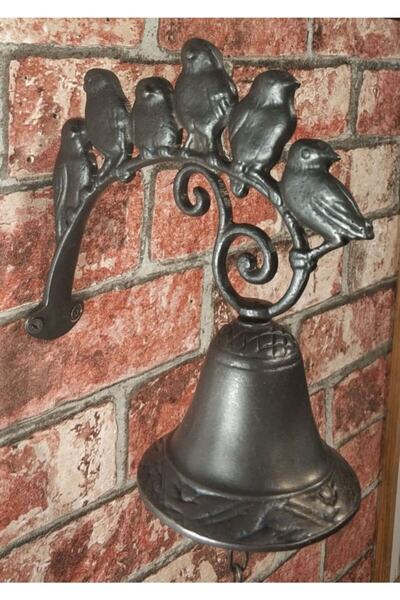 HOUSE2HOME Handmade Brass Bird Door Chime, 6 Bird Chime, Oxide Black