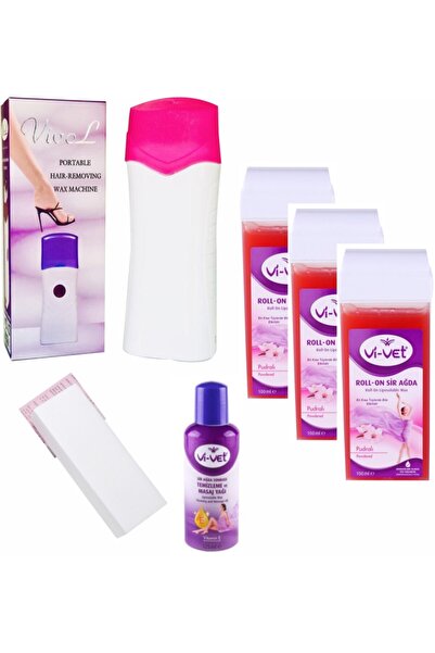 Vivol Kartuş Ağda Makinesi+vivet Pudralı Rollon Ağda 100ml X3 Lü Set