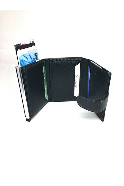 DERKON Mechanical Wallet Original Genuine Leather