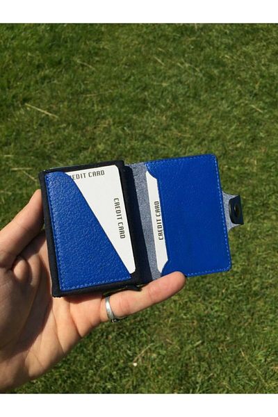 DERKON Genuine Leather Polite Mechanism Card Holder & Wallet