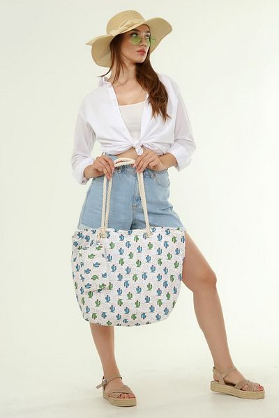 ICONE BAG Τυπωμένη γυναικεία τσάντα παραλίας - Λεπτομέρεια πορτοφολιού