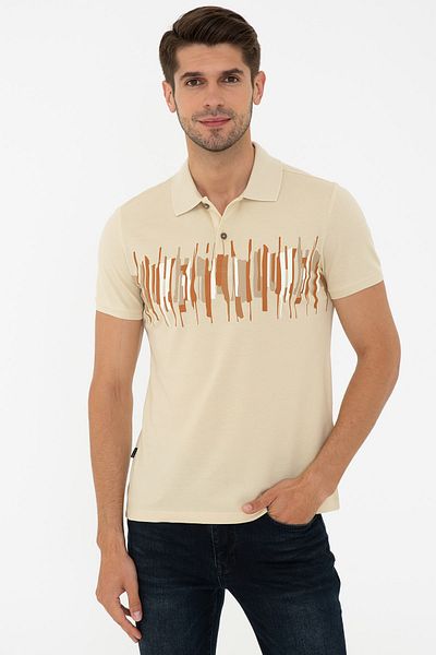 Pierre Cardin Μπεζ ανδρικό T-Shirt G021GL011.000.1315230