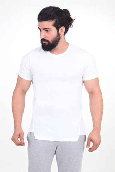 THE ONE Ανδρικό μπλουζάκι Theone με ασύμμετρο κόψιμο και λαιμόκοψη σε λευκό χ...