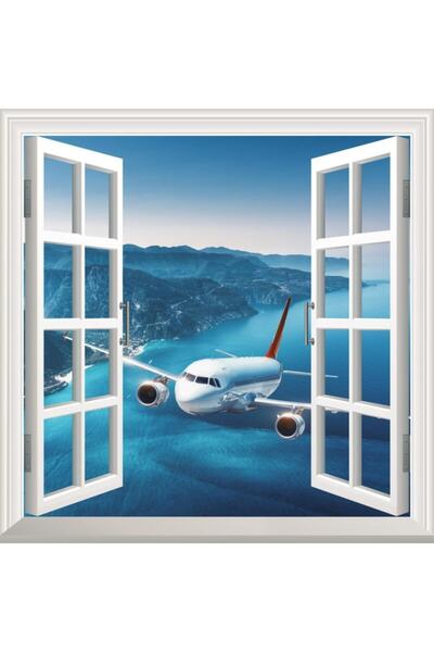 StickerArt Pencere Poster Duvar Kağıdı Uçak Yapışkanlı Sticker