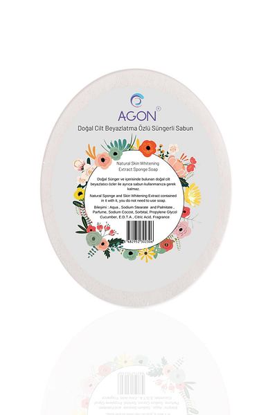 Agon Natural Handmade Skin Whitening Essence Body Shower Sponge with Soap