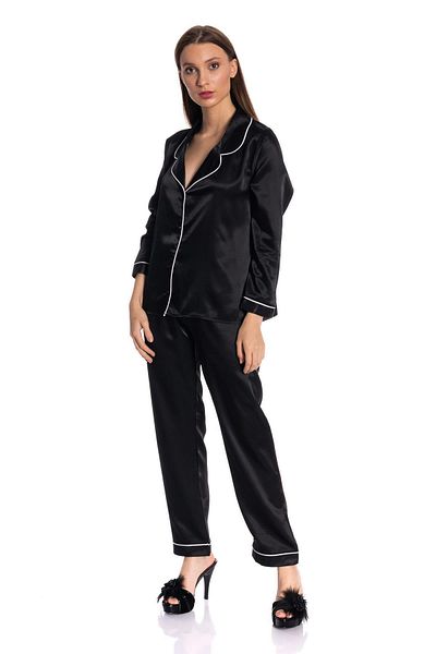 Espuar 455 High Quality Satin Collar Detailed Pajamas Set