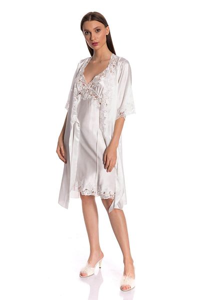 Espuar 250 High Quality Satin Lace Nightgown And Dressing Gown Set