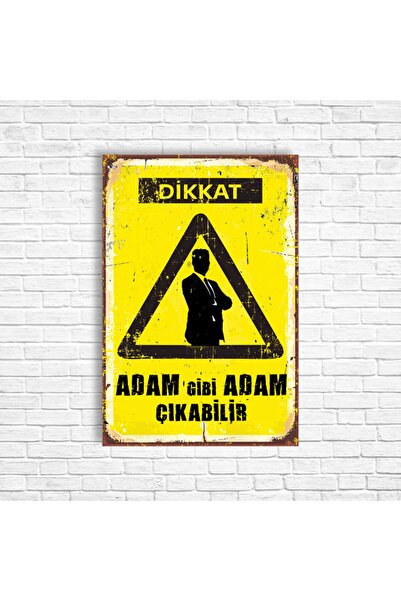 TRENDPOSTER Oprez, čovek može izgledati kao retro drveni poster sa čovekom