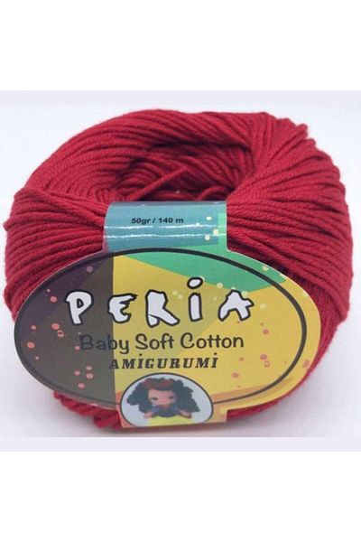 Peria Βρεφικό Βαμβακερό Σχοινί Πλεξίματος Amigurumi 1 Κόκκινο