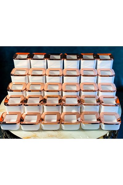 VİP AHMET 30 Piece White Color Copper Lid Storage Container Set
