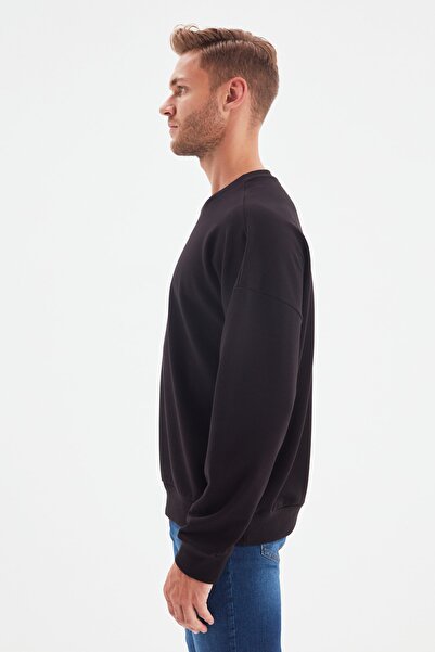 Trendyol Collection Černá oversize/široký střih bez šátku mikina TMNAW22SW0612