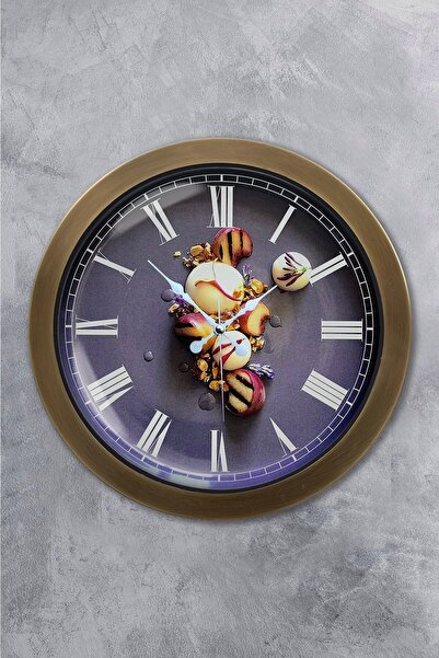 Platin Saat ساعة حائط مطبخ معدنية عتيقة مقاس 36 سم