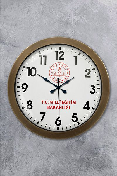Kasva Concept Gift 36 Cm Tumbled Metal National Education Wall Clock