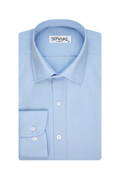 SÜVARİ Slim Fit Açık Mavi Erkek Gömlek