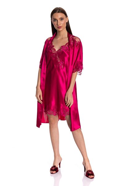 Espuar 240 Yüksek Kaliteli Saten Dantel Gecelik Ve Sabahlık Takım