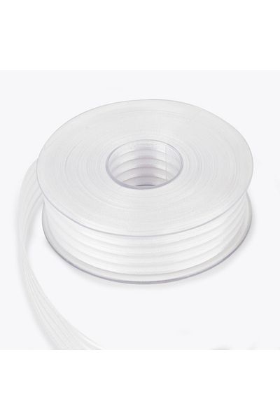 Nazarone Fancy Chiffon Ribbon 5 Stripes 2,5Cm-20Mt-White