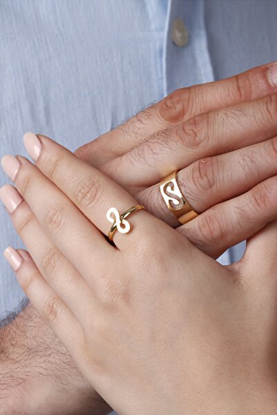 Sortie Aksesuar Çelik Sonsuzluk Figürlü Boyu Ayarlanabilir 2'li Çift Yüzük 005