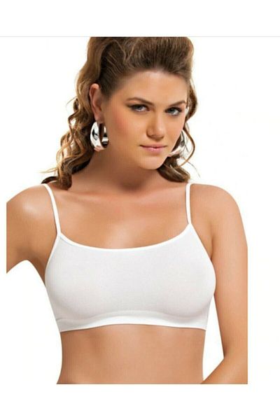 Q-EN Women's Bamboo Rope Strap Padded Bustier / Sports Bra