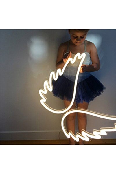 HONEY CONCEPT Melek Kanadı Neon Led Duvar Yazısı Dekoratif Duvar Aydinlatmasi...