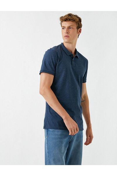 Koton Pánské indigové tričko Ss Polo Basic