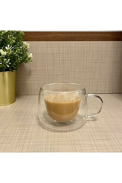 MİMOZA PARK Mimoza 300 Ml Double Glass Walled Mug (12473 )