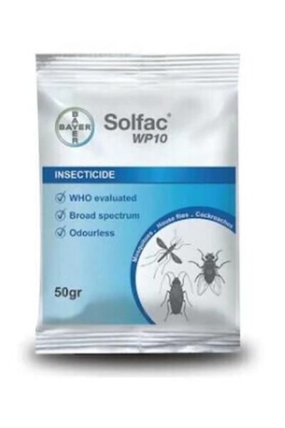 Bayer Haşere Kene Pire Tahta Kurusu Çiyan Kırkayak Ilacı Solfac Wp 10 50 Gr Skt:07/2022