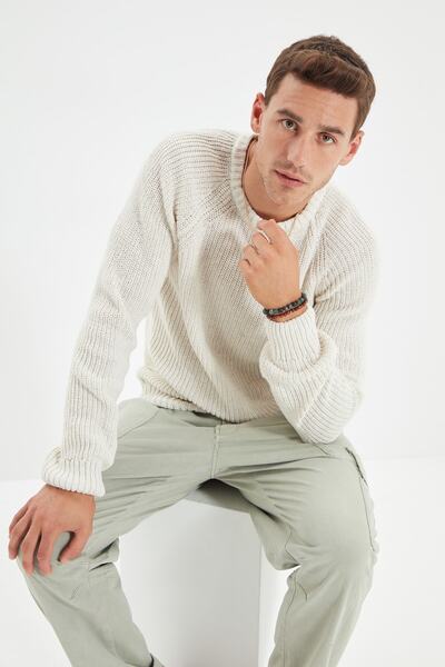 Trendyol Collection Λευκό Φόρεμα Slim Fit Γούνινο Με Κύκλο Κατασκευή Ραφνίση Επικαλύπτοντας Μανίκια Τρίκο Σακάκι TMNAW20KZ1451