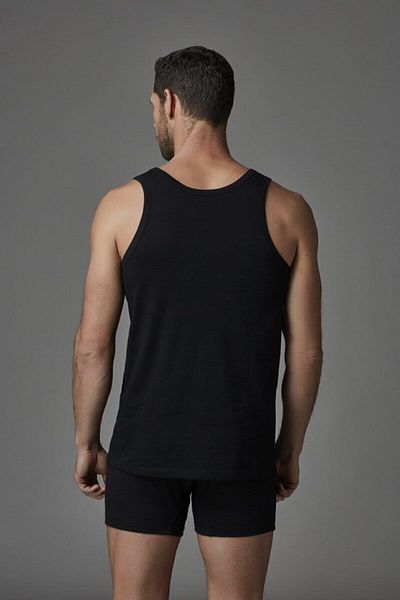 Dagi Men's 4-Piece Luxury Cotton Compact Combed Tank Top Black