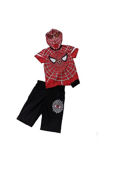 MrcTrend Boy's Lighted Spiderman Shorts Suit Red