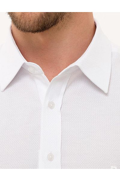 TANİŞ GİYİM Ανδρικό Slim Fit Dobby Classic Απλό Λευκό Πουκάμισο