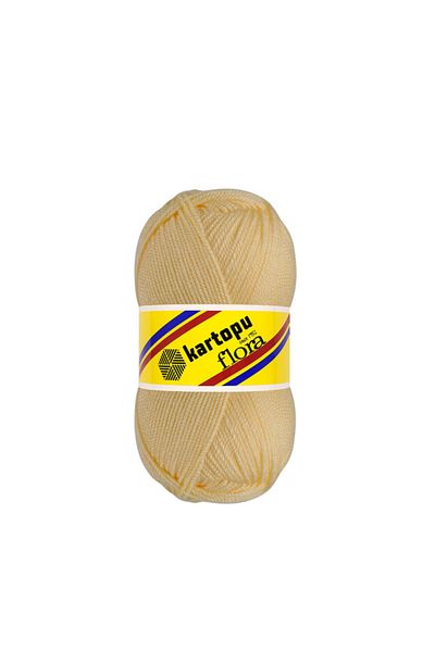 Kartopu Flora K331 Light Yellow Hand Knitted Booties Thread 100gr