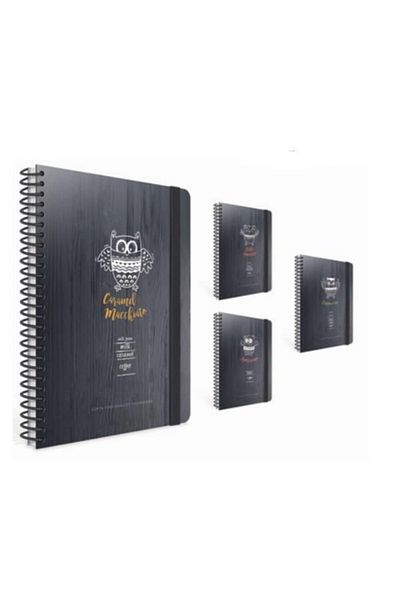 Gıpta Coffee Book Spiral Hard Cover Notepad 19x26cm 120 Sheets Checkered 4308