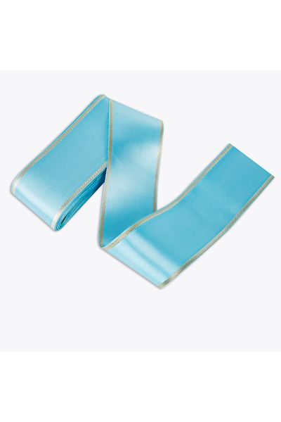 Nazarone Μπλε Σατέν Ασημένια Κορδέλα - 6cm-10mt