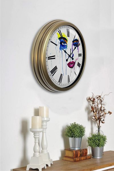 Kasva Concept Ρολόι τοίχου 40 cm Antique Metal Modern Art