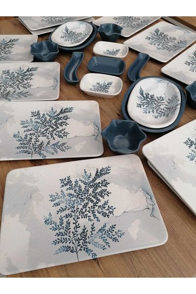 Keramika Blue Magic Set Breakfast 25 Pieces for 12 People