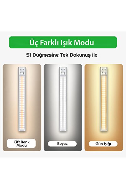 exeo Şarjlı 120 Led Dolap Işığı Mutfak Tezgah Altı Sensörlü Işık